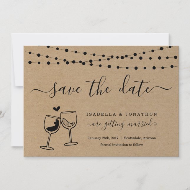 Toast de vin Enregistrer la carte de date Papier K (Devant)