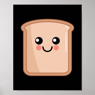 Toast Kawaii Food Art Poster