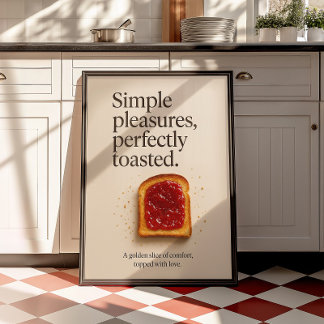 Toast Kitchen Minimalist Food Trendy Wall Art