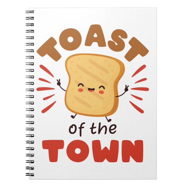 Toast of the Town Kawaii Bread Breakfast Notebook (Front)