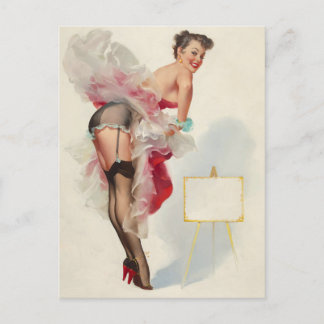 Toast of the Town Pinup Girl Postcard