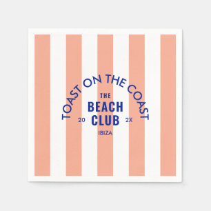 Toast On The Coast The Beach Club Pink Stripe Napkin