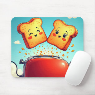 Toast Popping Out of a Red Toaster Mouse Pad