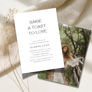 Toast to Love Rustic Boho Bridal Shower Photo Invitation