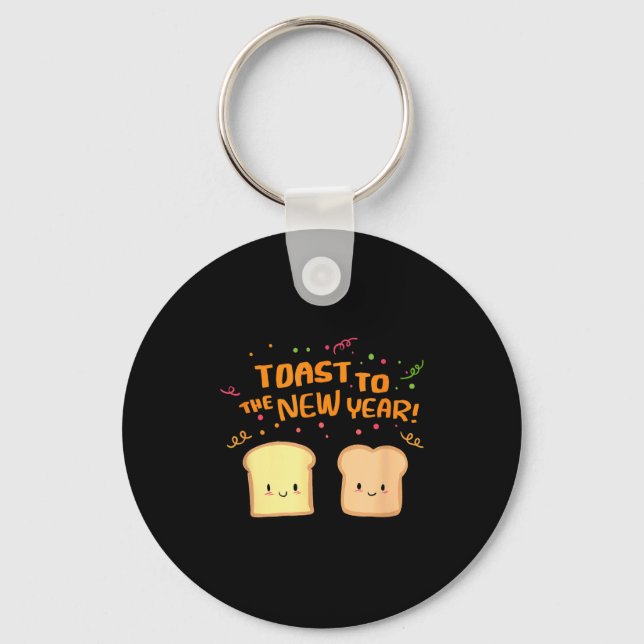 Toast To New Year Funny And  Keychain (Front)