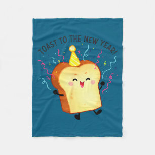 Toast To The New Year Pun Fleece Blanket