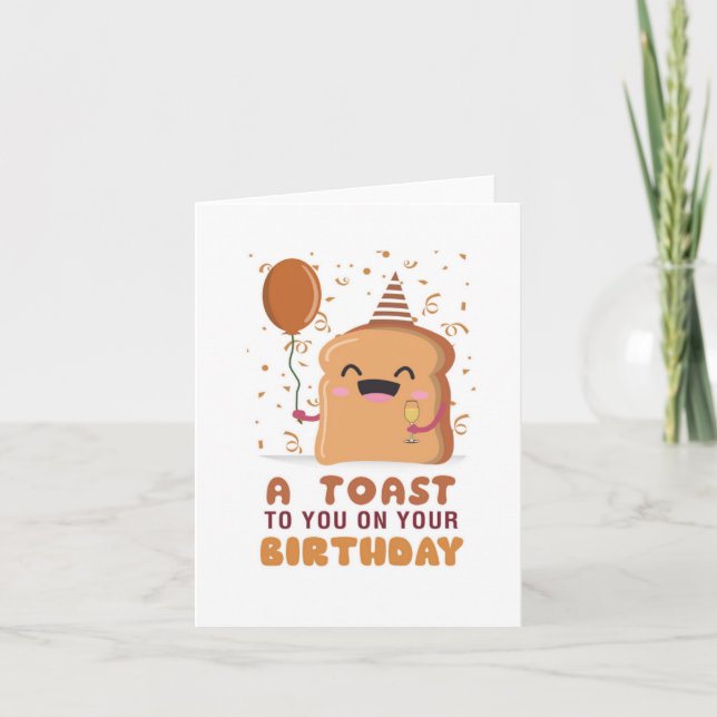 Toast To You Puns Birthday Card (Front)