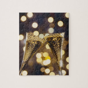 Toasted champagne flute, close-up jigsaw puzzle