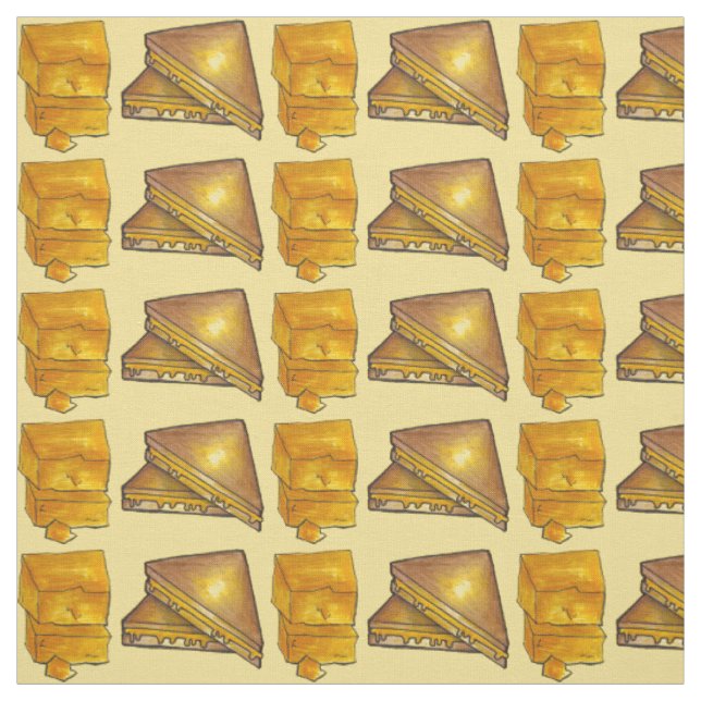 Toasted Cheddar Grilled Cheese Sandwich Fabric (Swatch)