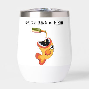 TOASTED FISH Funny drinking orange fish 11oz