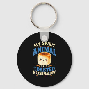 Toasted marshmallow campfire s'mores keychain