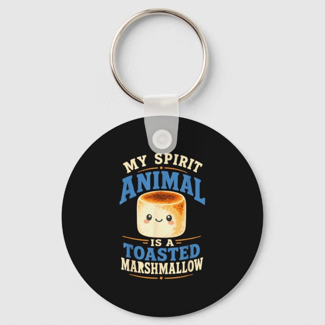 Toasted marshmallow campfire s'mores  keychain (Front)