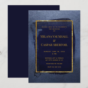 Toasted Navy & Deep Gold Wedding & Party Invitation