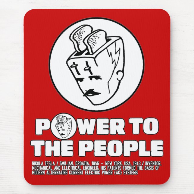 Toasterhead Tesla Power Mouse Pad (Front)