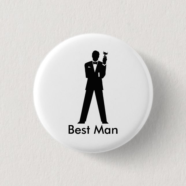 Toasting Gentleman 1 Inch Round Button (Front)