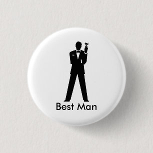 Toasting Gentleman 1 Inch Round Button