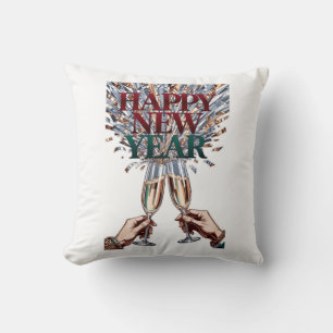 Toasting Hands T-Shirt, Confetti Shower Premium Throw Pillow