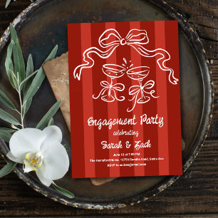 Toasting Stripes Engagement Party Invitation