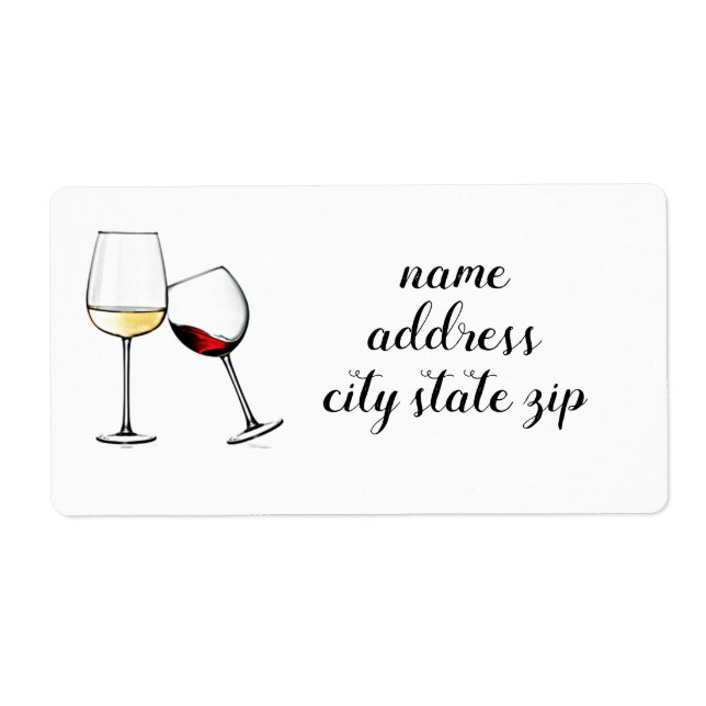 "TOASTING WINE GLASSES" ADDRESS LABELS (Front)