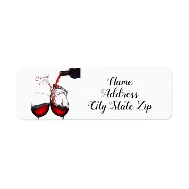 "TOASTING WINE GLASSES" FINE WINE ADDRESS LABELS (Front)