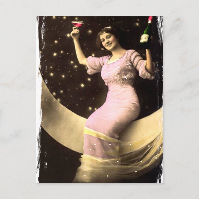 Toasting You From The Moon Postcard (Front)