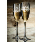 Toasts Monogram Champagne Flutes Set 2