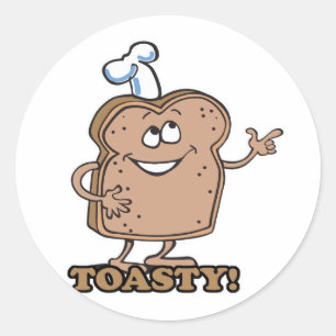 Toasty happy bread toast classic round sticker