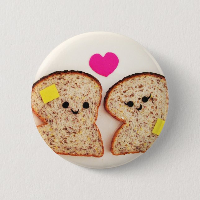 Toasty Love 2 Inch Round Button (Front)