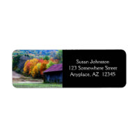 Tobacco Barn Autumn Foliage Address Label