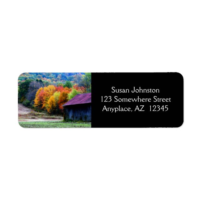 Tobacco Barn Autumn Foliage Address Label (Front)