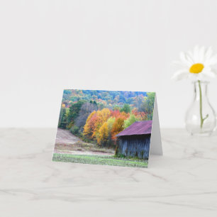 Tobacco Barn Fall Leaves Personalized Note Card