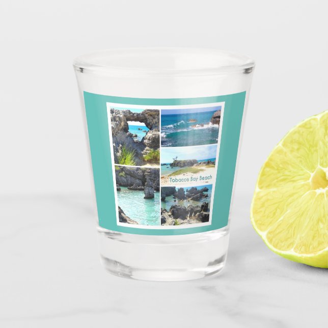 Tobacco Bay Beach, Bermuda  Shot Glass (Front)