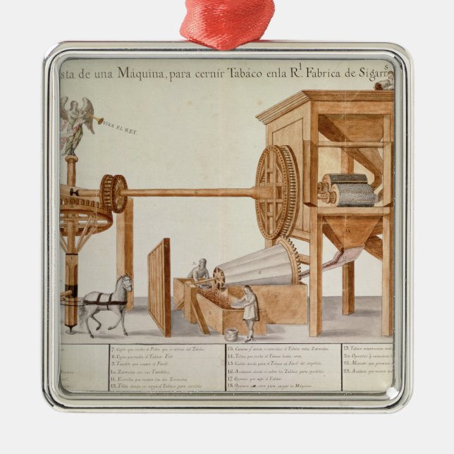 Tobacco Sieving Machine from the Royal Tobacco Metal Ornament (Front)