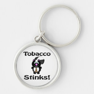 Tobacco Stinks Skunk Awareness Design Keychain