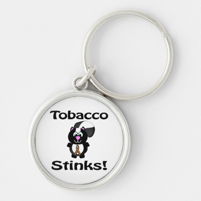 Tobacco Stinks Skunk Awareness Design Keychain (Front)