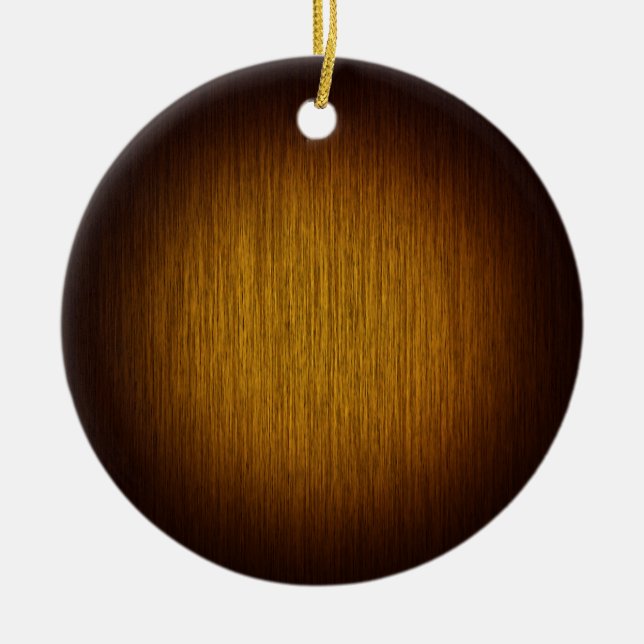 Tobacco Sunburst Grainy Wood Background Ceramic Ornament (Front)