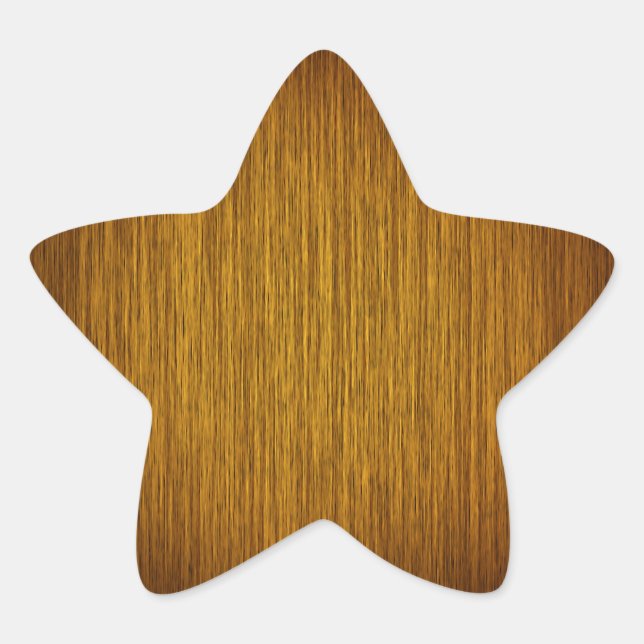 Tobacco Sunburst Grainy Wood Background Star Sticker (Front)
