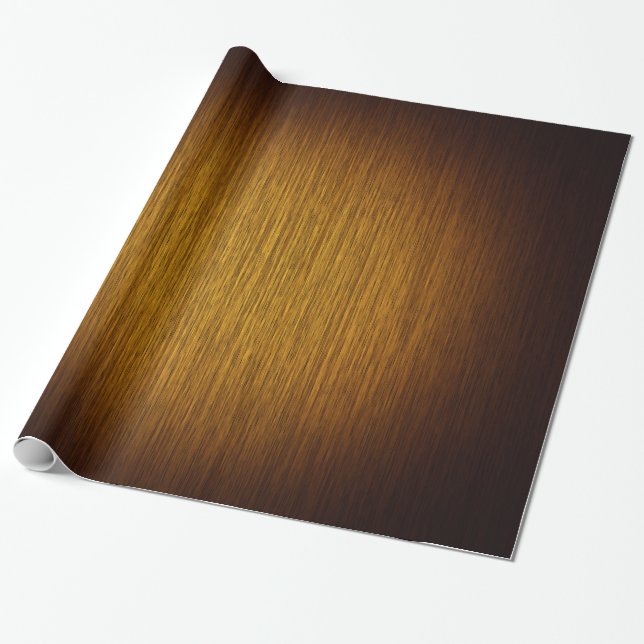 Tobacco Sunburst Grainy Wood Background Wrapping Paper (Unrolled)