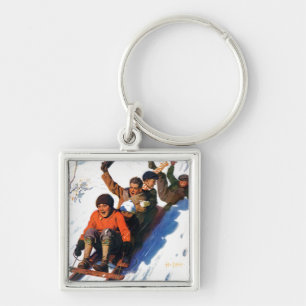 Tobagganing Keychain