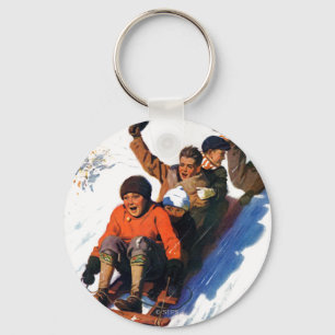 Tobagganing Keychain