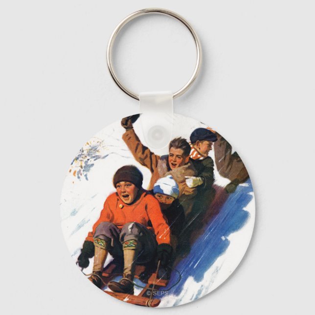 Tobagganing Keychain (Front)