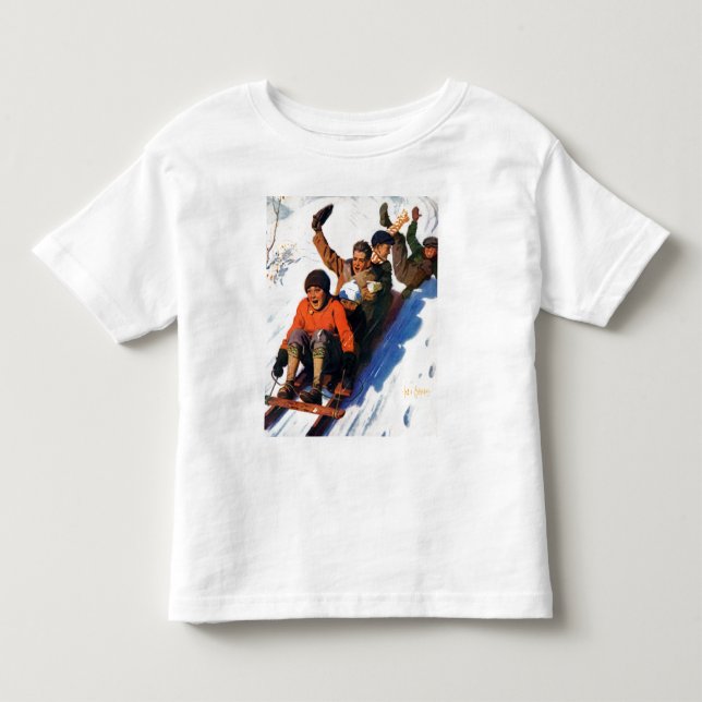 Tobagganing Toddler T-shirt (Front)