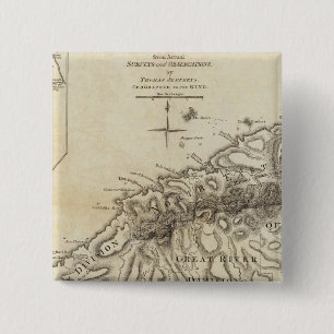 Tobago from actual surveys and observations 2 inch square button