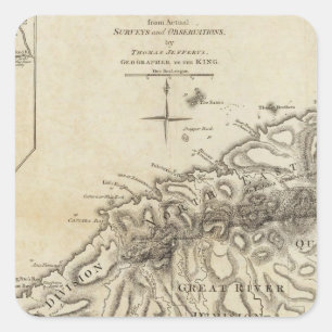 Tobago from actual surveys and observations square sticker