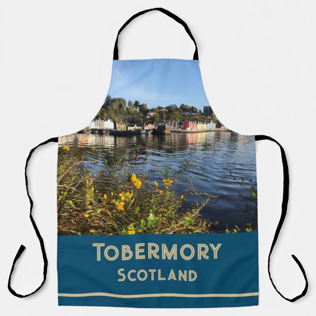 Tobermory, Isle of Mull, Scotland with Flowers Apr Apron (Front)