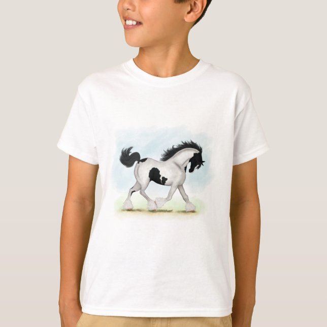 Tobiano Gypsy Vanner Horse T-Shirt (Front)