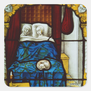 Tobias and Sarah in bed Square Sticker