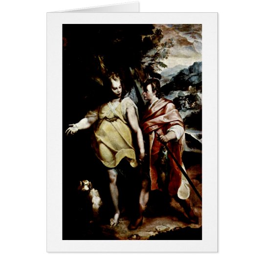 Tobias And The Angel By Raffaellino Da Reggio Card