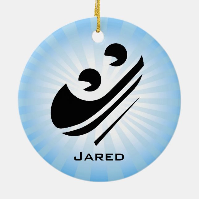 Toboggan Personalized Ornament (Back)
