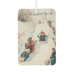 "Tobogganing", Chromolithograph, Louis Prang & Co. Air Freshener